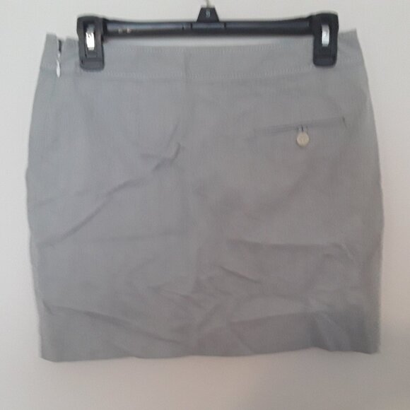 Express ladies size 2 gray/blue, white fine pinstripe.lined mini skirt - Picture 1 of 5